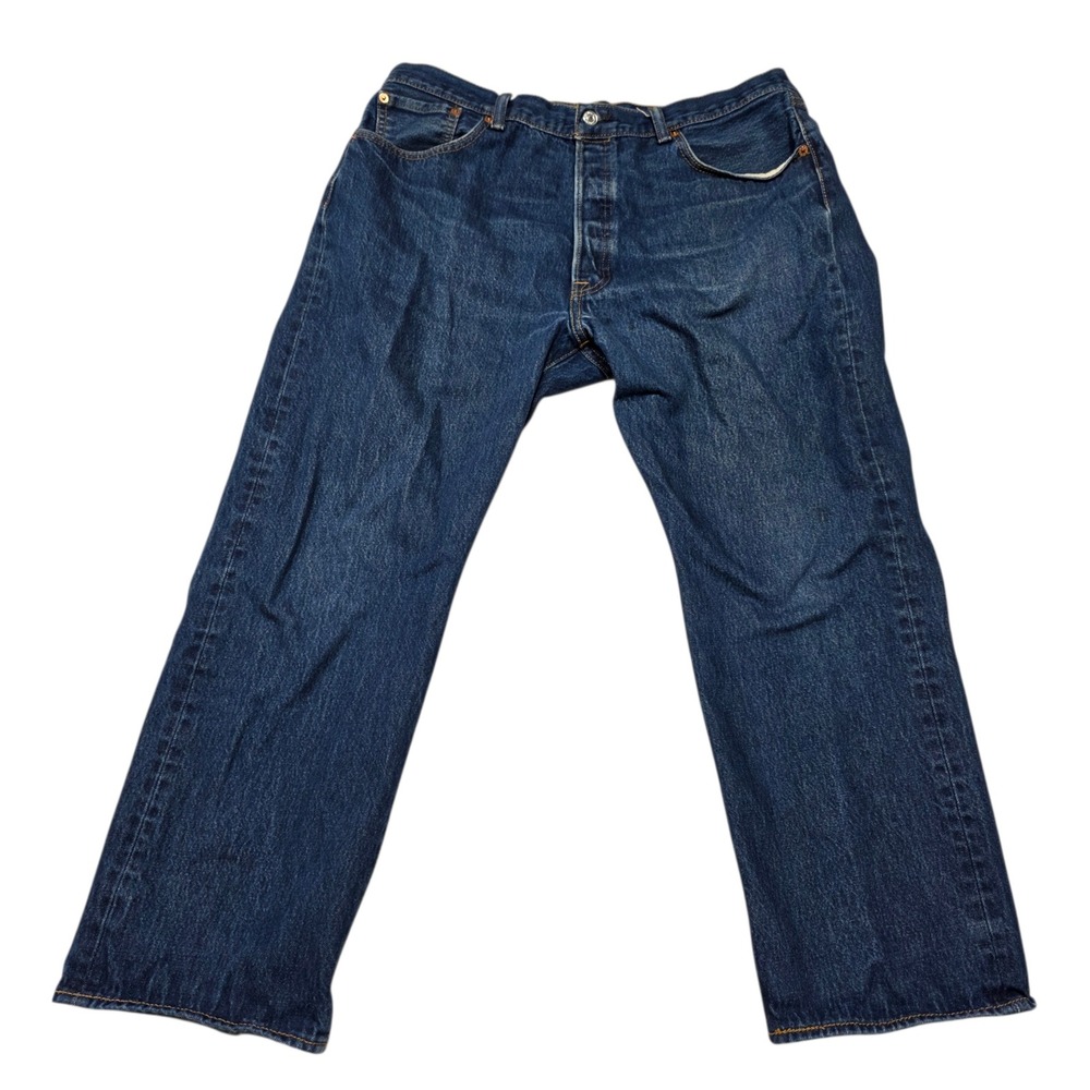 Levi Strauss & Co 501 Jeans Mens 40x30 Blue Denim Straight Leg Button Fly Hemmed